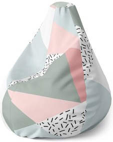 Sedací vak Pear obrazce v nežných farbách - detský, farebná
