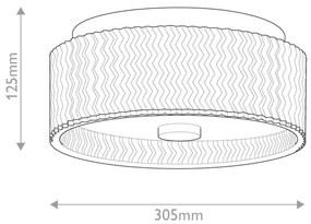 Hinkley HK-ELLE-F-S-BK - Stropné svietidlo 2xE27/60W/230V pr. 30,5 cm čierna