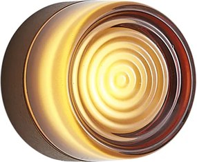 Dizajnové nástenné svietidlo tmavý bronz s jantárovým sklom IP44 - Michele