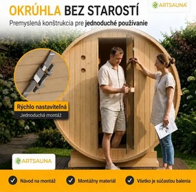Fínska sudová sauna Ø 190 cm – vonkajšia, z masívu, 180 cm