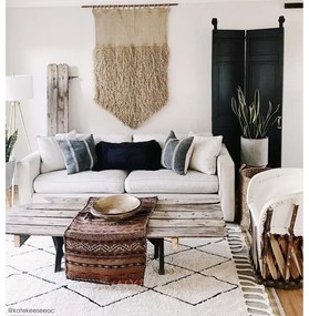 Krémový prateľný ručne tkaný bavlnený koberec 140x200 cm Bereber Beige – Lorena Canals