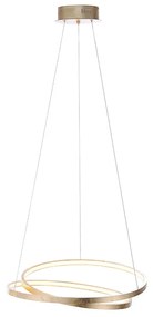 Dizajnové závesné svietidlo zlaté 55 cm vrátane LED stmievateľné - Rowan