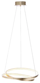 Dizajnové závesné svietidlo zlaté 55 cm vrátane LED stmievateľné - Rowan