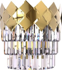 Nástenné svietidlo Carisma, 1x krištáľové/zlaté kovové tienidlo