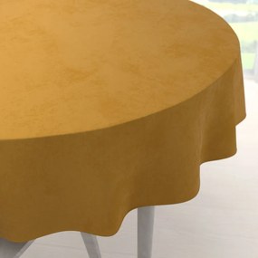 Biante Zamatový okrúhly obrus Velvet Premium SVP-047 Horčicový Ø 130 cm
