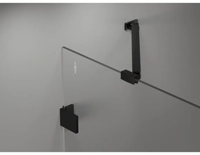 Mexen Lunar, výklopný sprchový kút ľavý 80 x 80 cm, 8mm číre sklo, čierny profil, 834-080-080-70-00-L