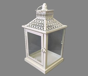 Lampa biela kov se sklem 25140