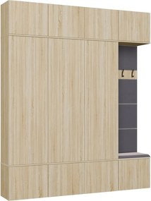 Předsíňová stěna Haga 3Sz1W 200 cm dub Sonoma