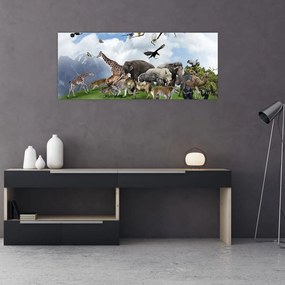 Obraz - Zvieratká na ostrove (120x50 cm)