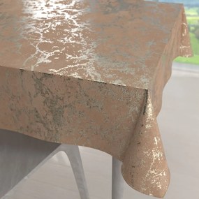 Biante Zamatový štvorcový obrus Isabela IBL-016 Zlatý mramor na púdrovo béžovom 80x80 cm