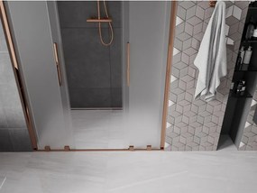 Mexen Velar Duo, posuvné sprchové dvere do otvoru 160 cm, 8mm sklo námraza, ružové zlato, 871-160-000-32-60
