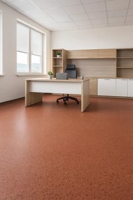 Lentex, PVC podlaha - lino Flexar PUR 603-09 červená, na mieru, šíře 2m,4m, červená, bez podkladu, kancelária