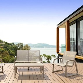 PACIFIC LOUNGE záhradný set s podrúčkami taupe