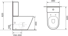 Erga Tina, WC kombi misa 620x365x820 mm, Tornado 2.0 + toaletné sedadlo, biela lesklá, ERG-V03-TINA-TO2-WH
