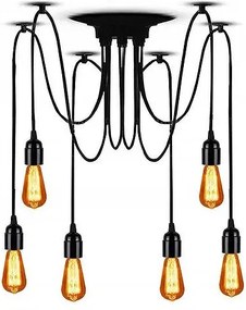 Toolight - Stropná lampa Spider 6xE27, čierna, OSW-00017