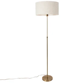 Stojaca lampa nastaviteľná bronzová so svetlosivým tienidlom 50 cm - Parte