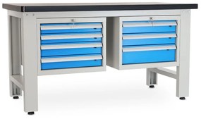 Dielenský stôl Solid MDF-43, 150 cm, 2 závesné boxy, čierna