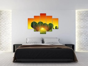 Obraz - Srdce v korunách stromov (150x105 cm)