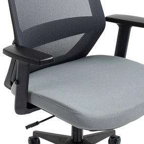 Kancelárska otočná stolička IVORY — sieť / látka, sivá