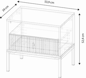 Nočný stolík Maggiore 53,9 cm kašmír/zlatý