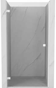 Mexen, Mexen Lunar-B ľavé otočné sprchové dvere 65 cm, transparentné, biele - 832-065-000-20-00-L