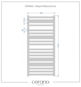 Cerano Enrico, vykurovacie teleso 1210x550 mm, 559W, čierna matná, CER-LIV-WB-16-55