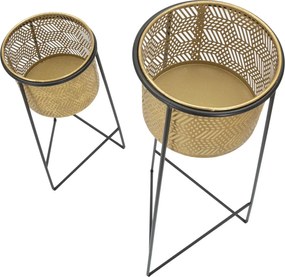 Sada 2 ks kvetinových stojanov Couple Exy čierno-zlatá