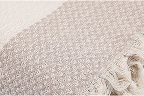 Béžový bavlnený pléd na dvojlôžko 230x200 cm Seritli – Mijolnir