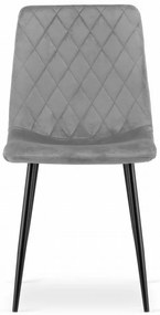 Set 4 kresiel TURIN - svetlosivý zamat