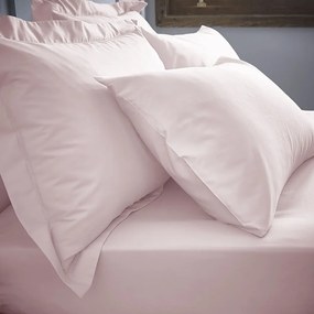 Ružová napínacia plachta z bavlneného perkálu 135x190 cm Cotton Percale – Bianca