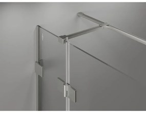 Mexen Lunar T, pravostranný výklopný sprchový kút 125 x 80 cm, 8mm číre sklo, oceľový profil, 834T-125-080-97-00-P