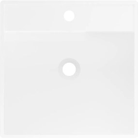 Mexen Belen, voľnestojace umývadlo z konglomerátu 45x45x82 cm, biela matná, 26604500