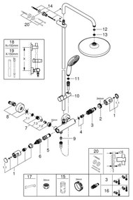 GROHE 26677001 - Sprchový systém VITALIO START SYSTEM 250 lesklý chróm