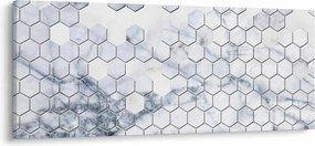 Obraz - Mramorované hexagóny (120x50 cm)