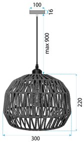 Toolight Boho, závesné svietidlo 1xE27 APP1293-1CP, zelená, OSW-03805