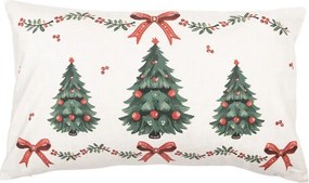 Béžový vankúš so stromčekmi Christmas Harmony - 30*50*4 cm
