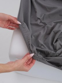 Jersey plachta s elastanom Deluxe 220 × 200 cm – tmavosivá