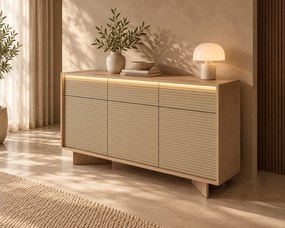 KOMODA GALLIANO DUB BOLIVAR + CAPPUCCINO LED 154 cm