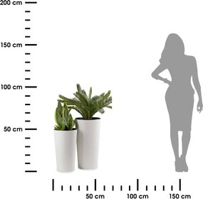 PLASTOVÝ KVETINÁČ URBANIKA ECO SADA 2KS 57X30 CM+46,6X25,5 CM BIELA