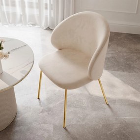 JEDÁLENSKÁ STOLIČKA ABREE BÉŽOVÁ + ZLATÉ NOHY