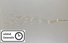 Vianočné dekoratívne osvetlenie - drôtiky - 64 LED teplá biela