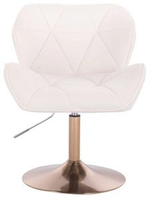 LuxuryForm DESIGN Stolička MILANO VELUR na zlatom tanieri - biela
