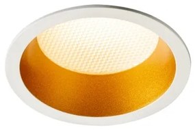 Trilum ARCH  Stropné zápustné svietidlo Zapustené LED sviet. PAN R, 5W, 3000K, 455lm, CRI85, IP44, Epistar, 90°, d90×H58mm, zlatá