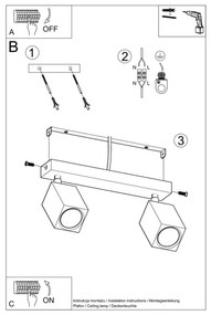 Sollux SL.1036 - Bodové svietidlo KEKE 2xGU10/40W/230V dub