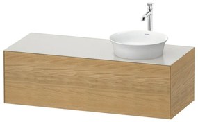 DURAVIT White Tulip závesná skrinka pod umývadlo na dosku vpravo, 1 zásuvka, 1300 x 550 x 408 mm, dub prírodný masív/nordická biela matná, WT4977RH539