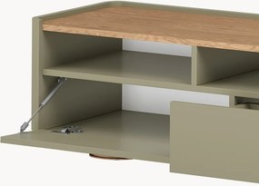 RTV skrinka Amilio 200 cm so zásuvkami - eukalyptus / dub baltic dune / úchyty dub prírodný