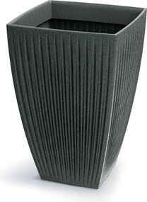 Vysoký kvetináč LATIE SQUAR I 40 cm granitovo čierny