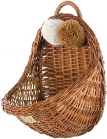 Prútený nástenný kôš - prírodný