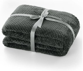 Tmavosivá deka z mikrovlákna DecoKing Henry, 210 × 170 cm