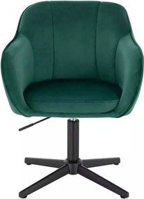 LuxuryForm DESIGN Stolička AVOLA VELUR na čiernom kríži - zelená